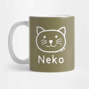 Neko (Cat) Japanese design in white Mug